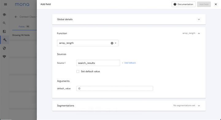 data configuration mona dashboard
