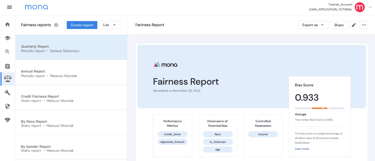 mona fairness report